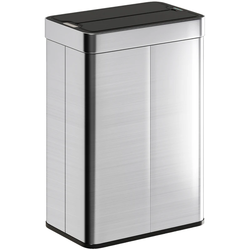 HOMCOM 14.5 Gal (55 L) Sensor Can, Garbage Can with Soft-Close Butterfly Lid, Fingerprint-Proof Stainless Steel, Silver