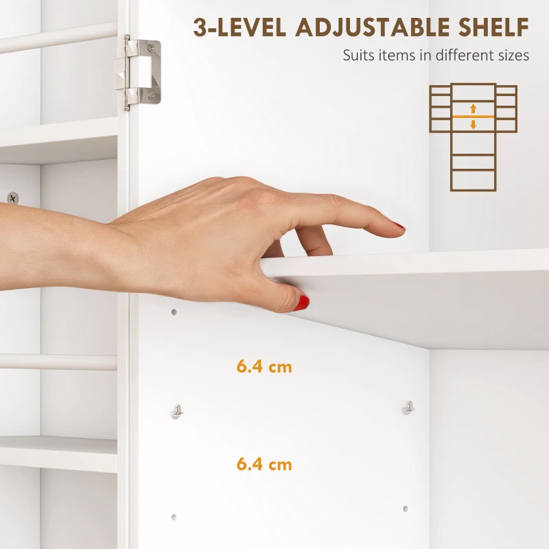 HOMCOM 72" Kitchen Pantry Cabinet, Farmhouse Storage Cabinet with 4 Doors, Drawer, 8 Door Shelves and Adjustable Shelf, White