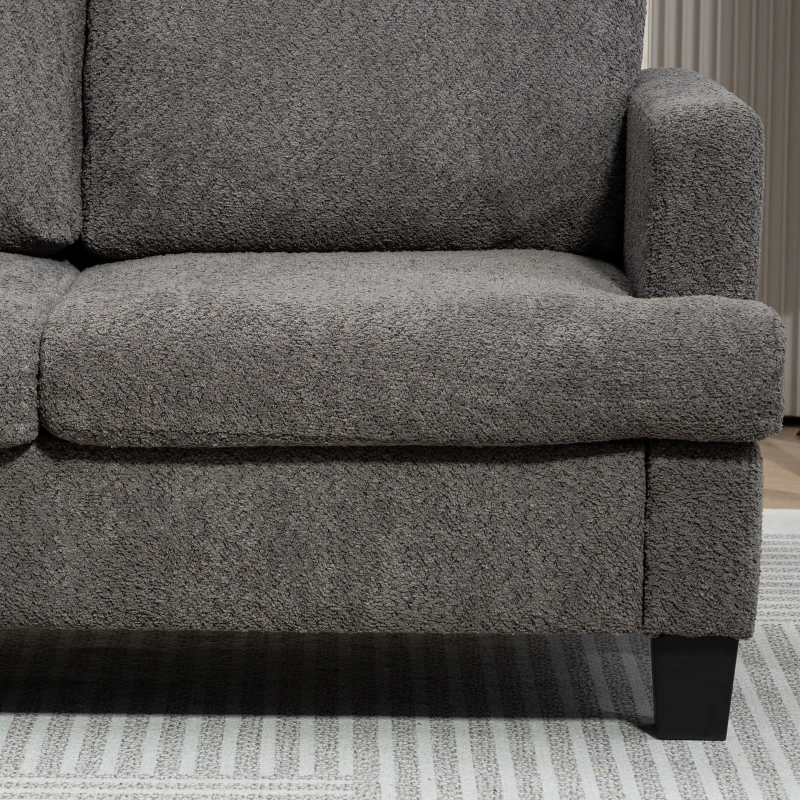 HOMCOM 54.3" Loveseat Sofa, 2 Seater Sofa with Removable Cushions, Small Couch with Solid Wood Frame for Living Room, Dark Grey