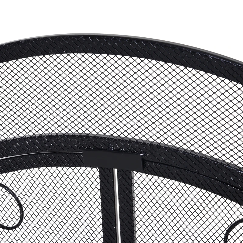 HOMCOM Safety Fireplace Screen Protector with Decorative Scroll Design, 2 Magnetic Doors and Steel Frame, 44" x 33", Black
