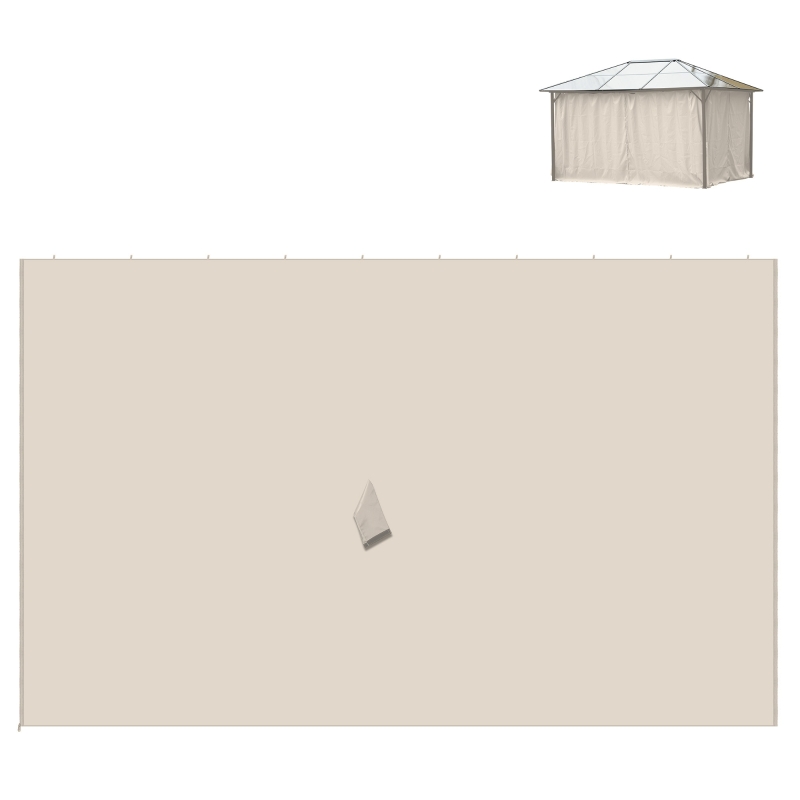 Outsunny Gazebo Curtains, 10' x 12' Universal Replacement Privacy Curtain, 4-Panels Sidewall with Hooks/C-Rings, Beige