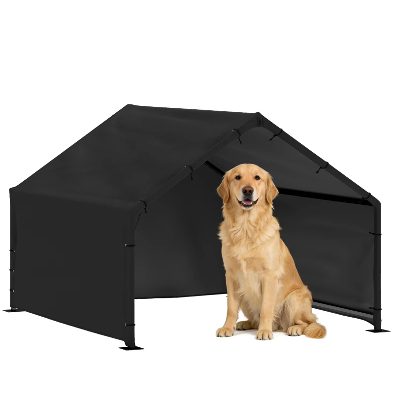 PawHut Dog Shade Shelter Outdoor, Dog House Outside with Canopy, Pet Tent for Small Medium Large Breeds