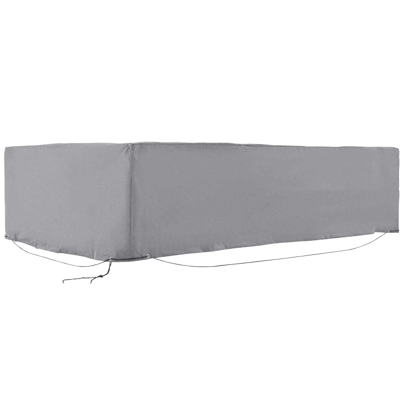Outsunny Patio Furniture Covers, Waterproof, Windproof and Anti-UV 300D Oxford Fabric Large Outdoor Furniture Cover for Outdoor Sectional Sofa Set, 97" x 65" x 26", Grey