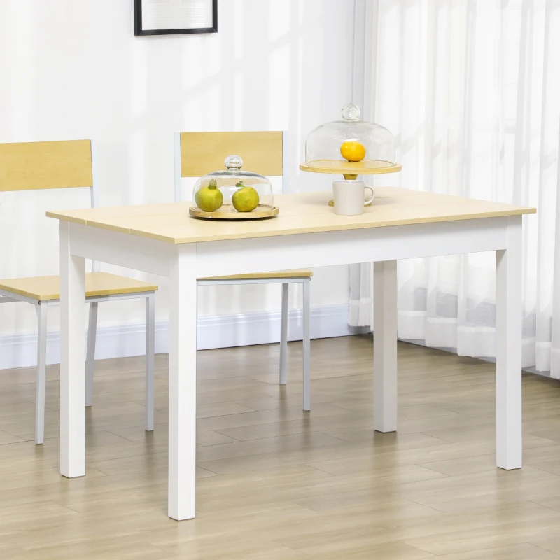 HOMCOM Kitchen Table, Dining Table for 4 to 6 People, 46.9" W x 27.6" D x 29.5" H, Oak