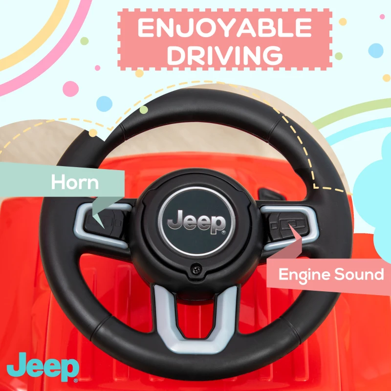 Aosom Kids Ride on Push Car, with Engine Sounds & Under-Seat Storage, Foot-to-Floor Ride on Sliding Car with Horn, Red
