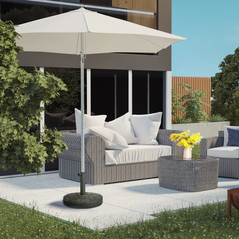 Outsunny Concrete Umbrella Base, 40 lbs. Heavy Duty Umbrella Stand with Metal Umbrella Holder for Outdoor, Lawn, Deck, Bronze