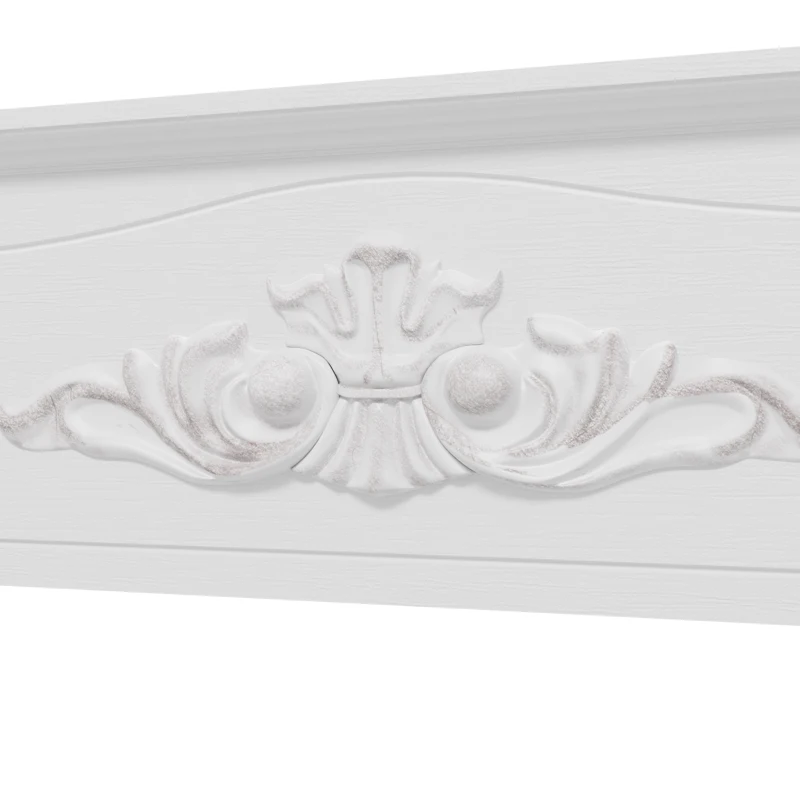 HOMCOM Freestanding Fireplace Surround, Modern Fireplace Mantel with Leg for Electric Fireplaces, 44.7" W x 40" H, White