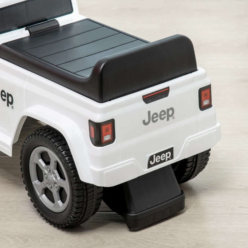 Aosom Kids Ride on Push Car, with Engine Sounds & Under-Seat Storage, Foot-to-Floor Ride on Sliding Car with Horn, White