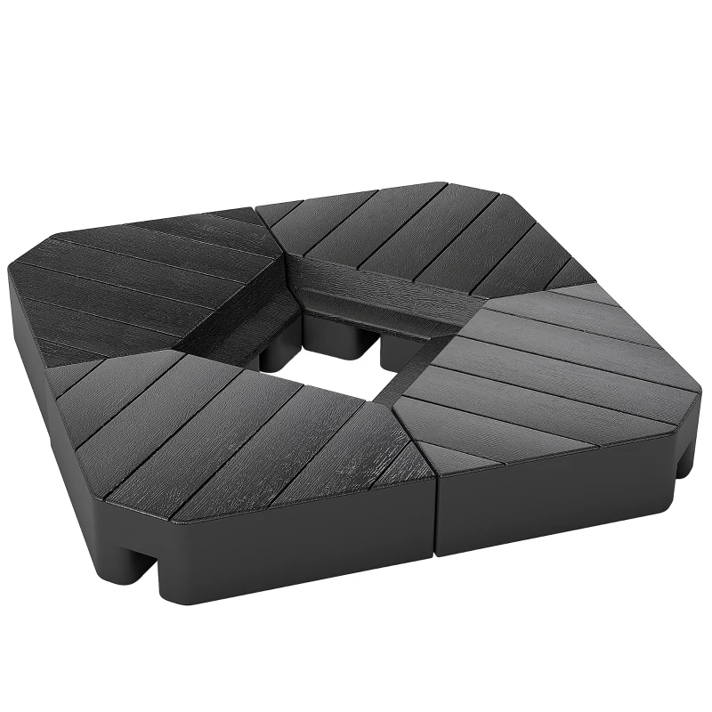 Outsunny Offset Umbrella Base Outdoor Umbrella Weights, 132 lb. Capacity Water or 176 lb. Capacity Sand, Black