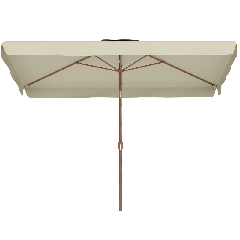Outsunny Patio Umbrella 118.1" x 78.7" Outdoor Parasol UV50+ Protection in Beige