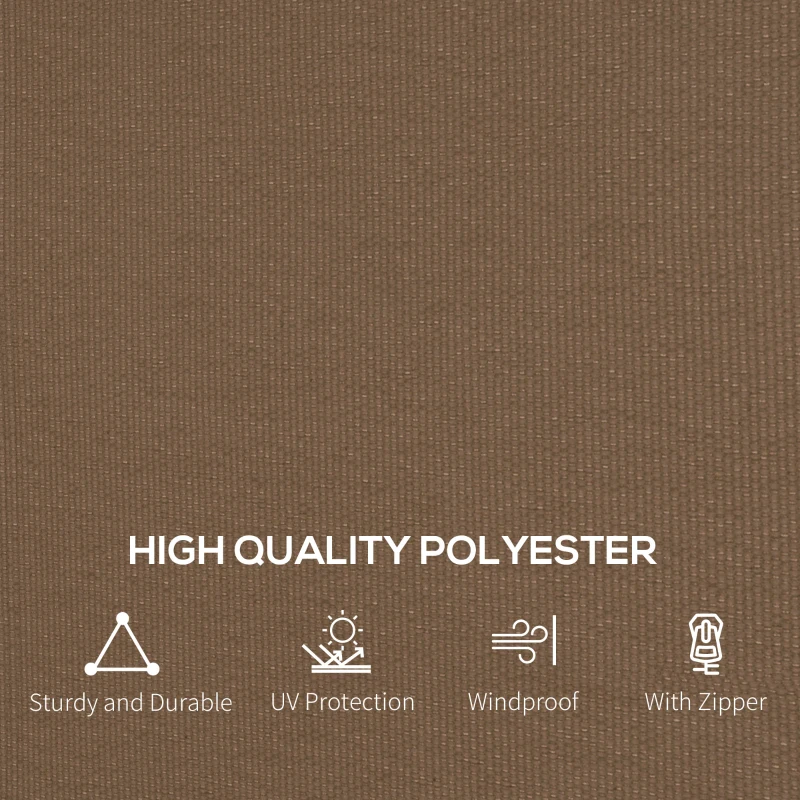 Outsunny Gazebo Curtains, 10' x 13' Universal Replacement Privacy Curtain, 4-Panels Sidewall with Hooks/C-Rings, Dark Brown
