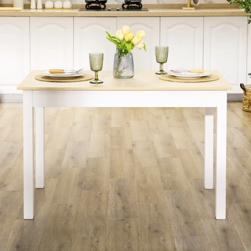 HOMCOM Kitchen Table, Dining Table for 4 to 6 People, 46.9" W x 27.6" D x 29.5" H, Oak