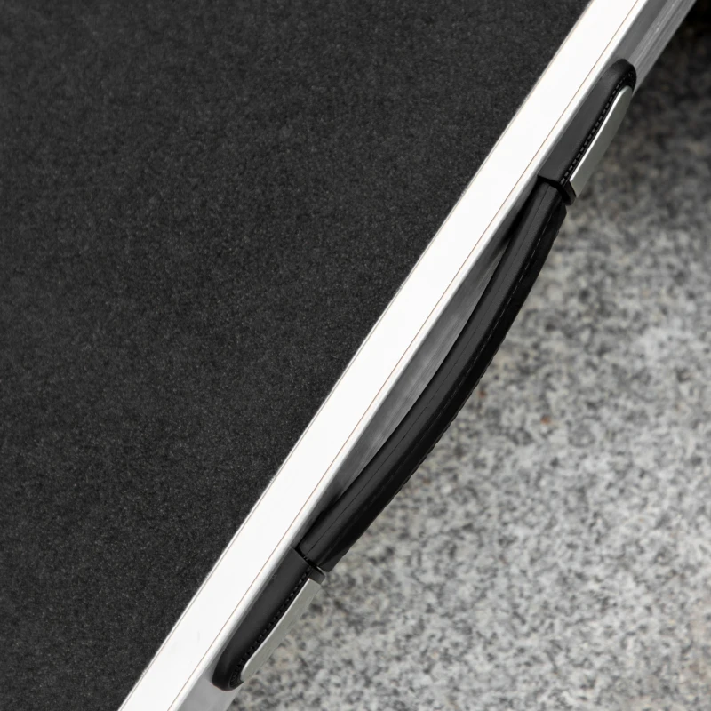 HOMCOM Wheelchair Ramp 2FT, Folding Aluminum Threshold Ramp with Non-Slip Surface, Transition Plates, 600lbs Weight Capacity, Handicap Ramp for Home, Doorways, Curbs, Steps