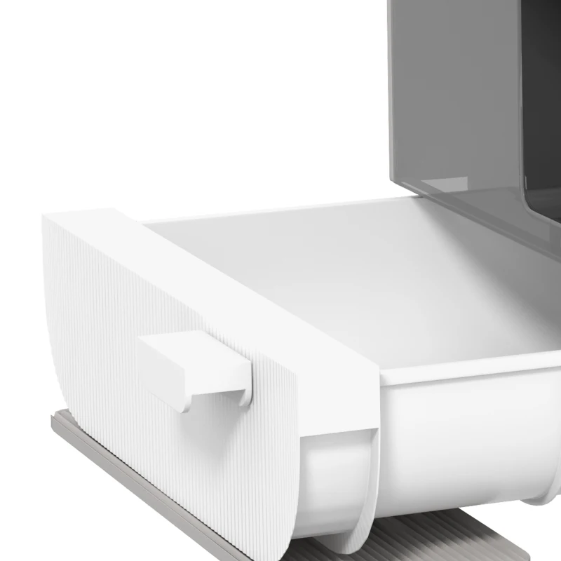PawHut Cat Litter Box with Lid, Removable Tray, Scoop, Filter, Light Grey