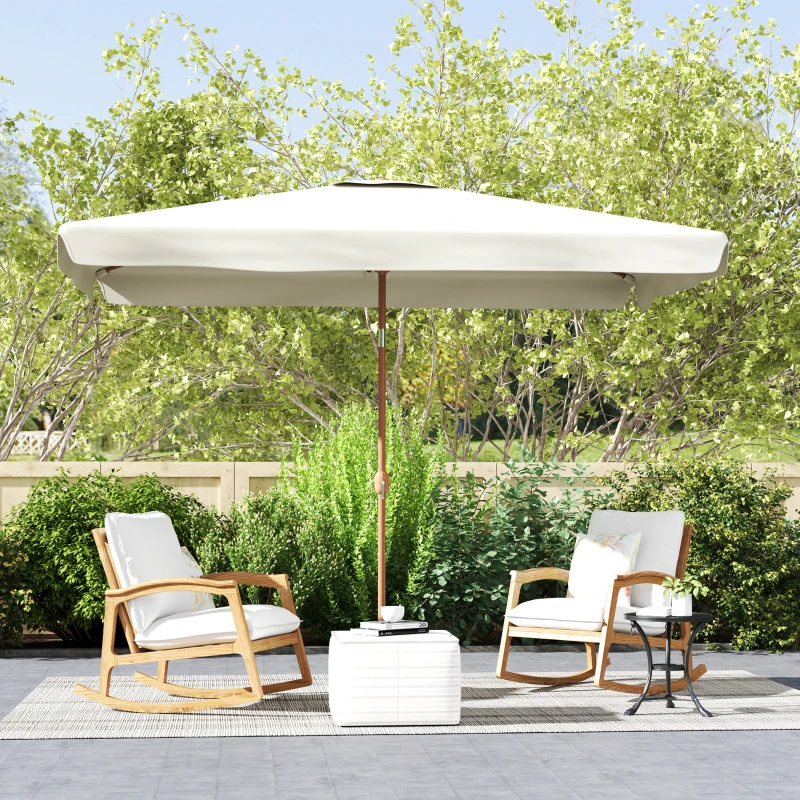 Outsunny Patio Umbrella 118.1" x 78.7" Outdoor Parasol UV50+ Protection in Beige