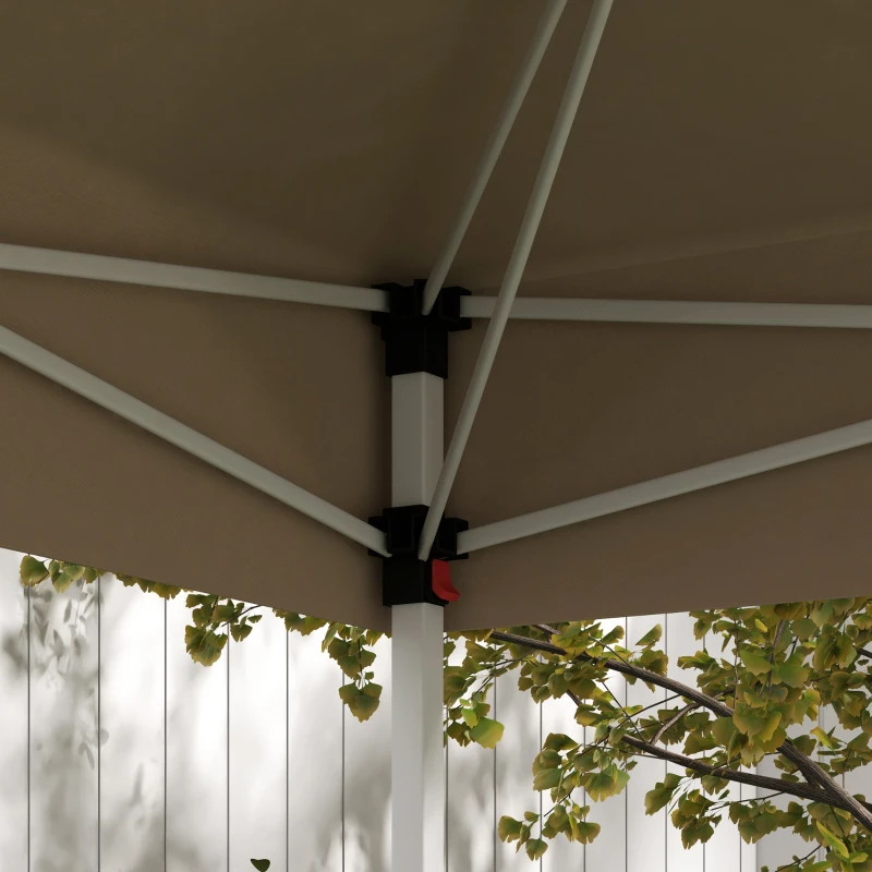 Outsunny 13' x 13' Pop Up Canopy Tent with Height Adjustable, Carry Bag for Outdoor, Garden, Patio, Beige