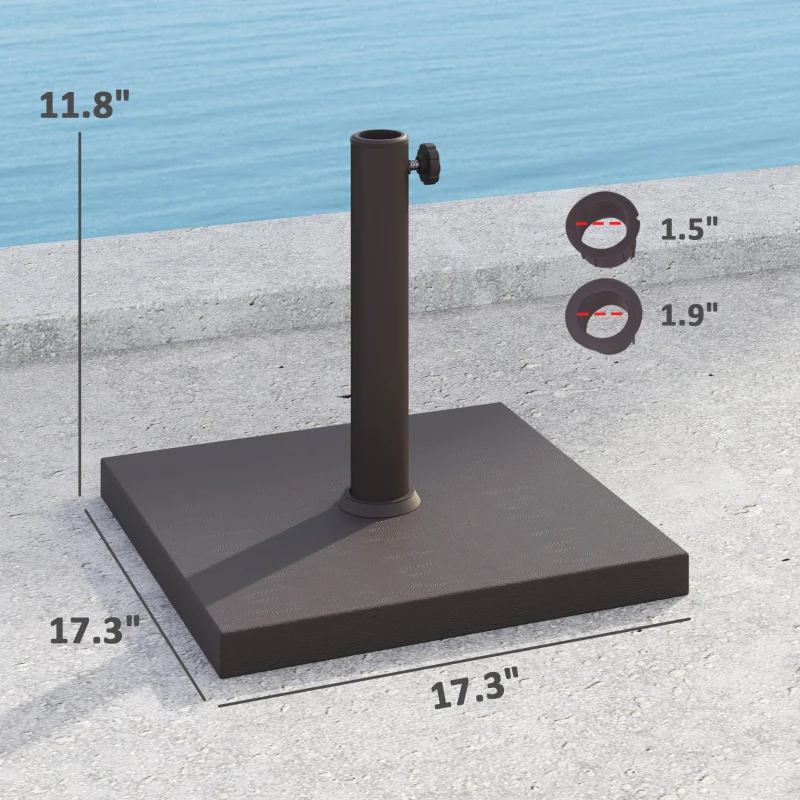 Outsunny Patio Umbrella Base, 32 lbs Concrete Heavy Duty Umbrella Base Patio Umbrella Holder for 1.5"/1.9" Umbrella Poles, Brown
