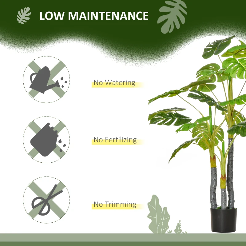 HOMCOM 4FT Artificial Monstera Tree, Faux Decorative Plant in Nursery Pot for Indoor or   Décor