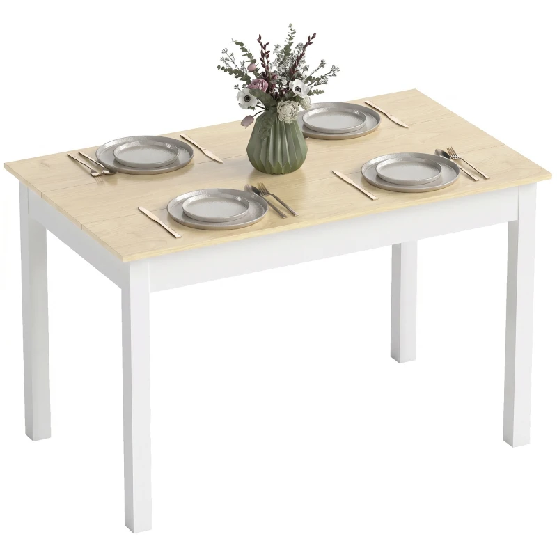 HOMCOM Kitchen Table, Dining Table for 4 to 6 People, 46.9" W x 27.6" D x 29.5" H, Oak