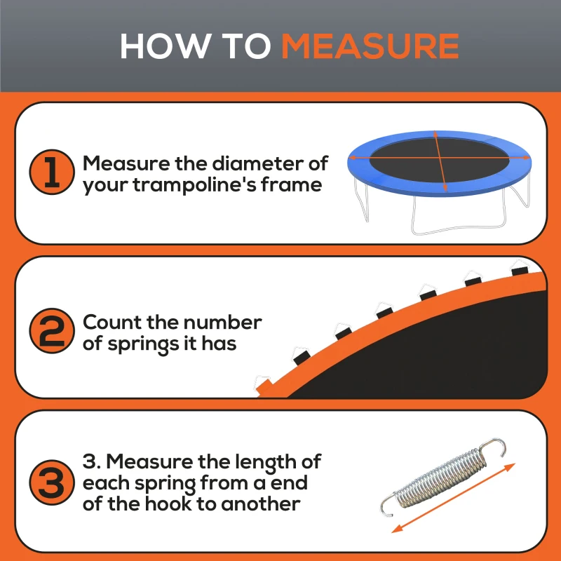 Soozier Trampoline Replacement Mat, Fits 14' Trampoline w/ 80 V-Hooks & 5.5" Springs (Spring & Frame not Included), Orange