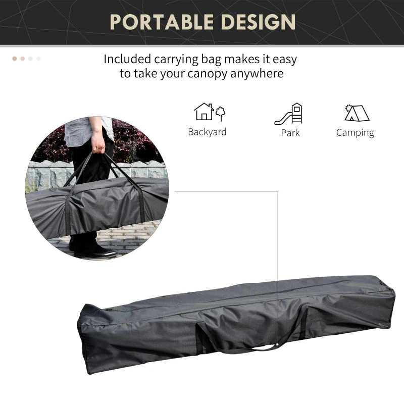 Outsunny 13' x 13' Pop Up Canopy Tent with Height Adjustable, Carry Bag for Outdoor, Garden, Patio, Beige