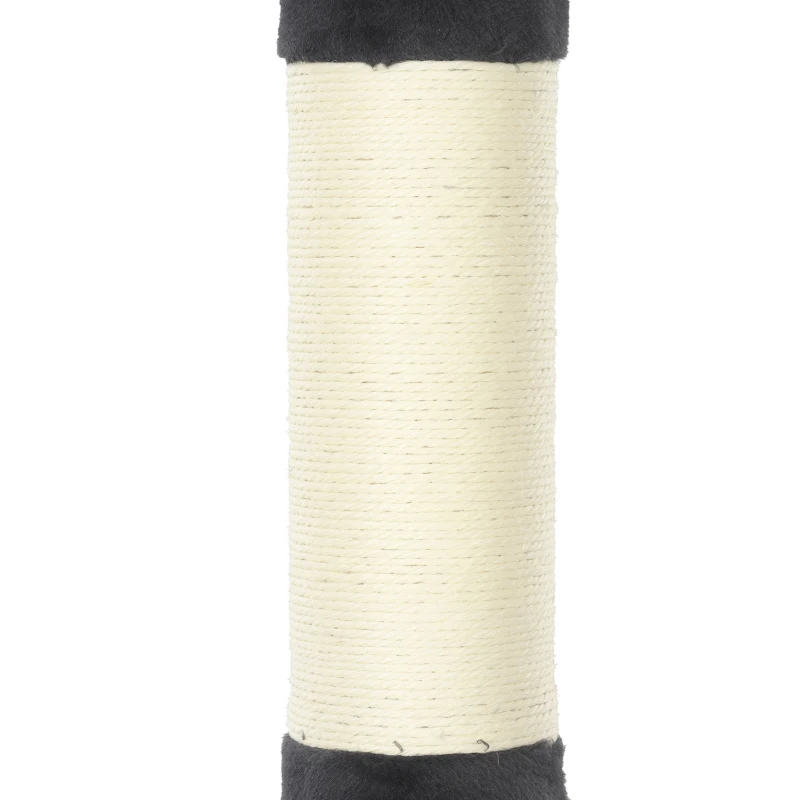 PawHut Floor-to-Ceiling Cat Tree 88.6"-100.4" Adjustable, 5-Level Cat Tower with Hammock, 3 Sisal Scratching Posts, Toy Ball
