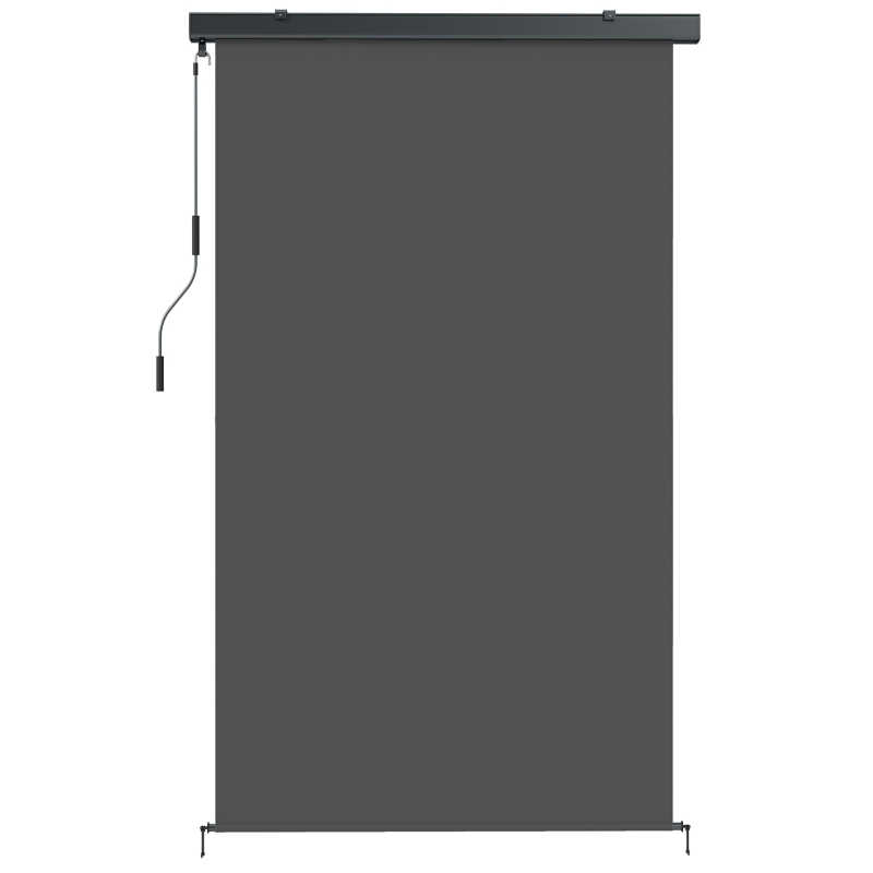 Outsunny Cordless Roller Shade, Outdoor Blinds Cordless Roll Up Shade, UV Protection Waterproof, 98" L x 63" W, Dark Grey