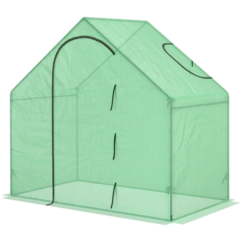 Outsunny 6 x 3.3 x 5.5ft Walk-in Garden Greenhouse with Door & Top Window, Portable Mini Greenhouse for Plants Flowers Herbs Tomatoes, Outdoor Hot House Growing Tent with Steel Frame & PE Cover