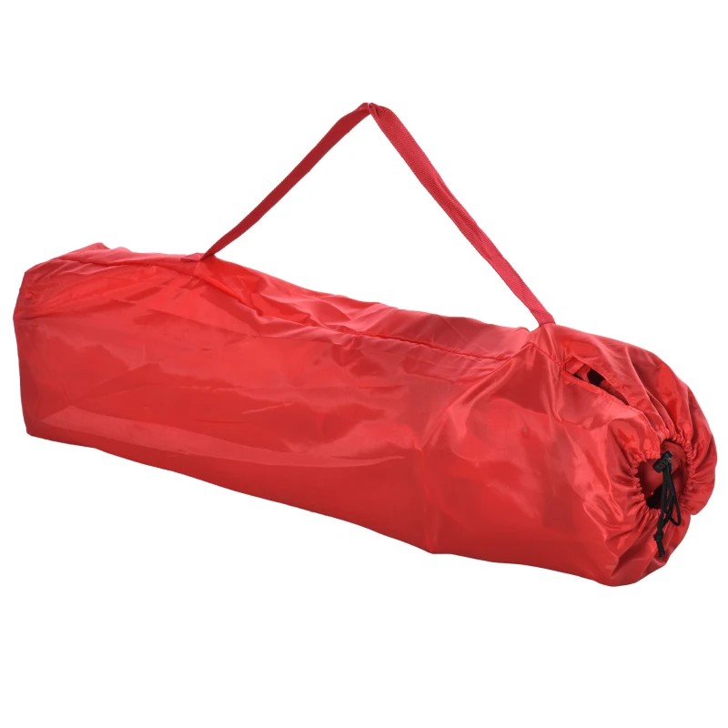 Outsunny Folding Camping Chair with Portable Insulation Table Bag, Two Cup Holders for Beach, Ice Fishing and Picnic, Red