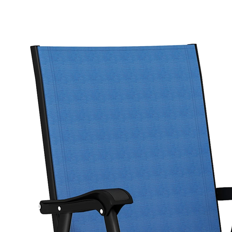 Outsunny Folding Patio Chairs Set of 4, High Back Outdoor Dining Chairs with Breathable Mesh Seat for Lawn, Deck, Blue