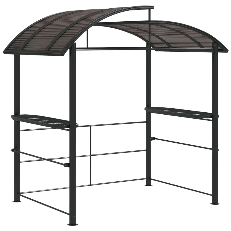 Outsunny 8' x 5' Outdoor Grill Gazebo Canopy Shelter with Vented PC Roof, Side Shleves
