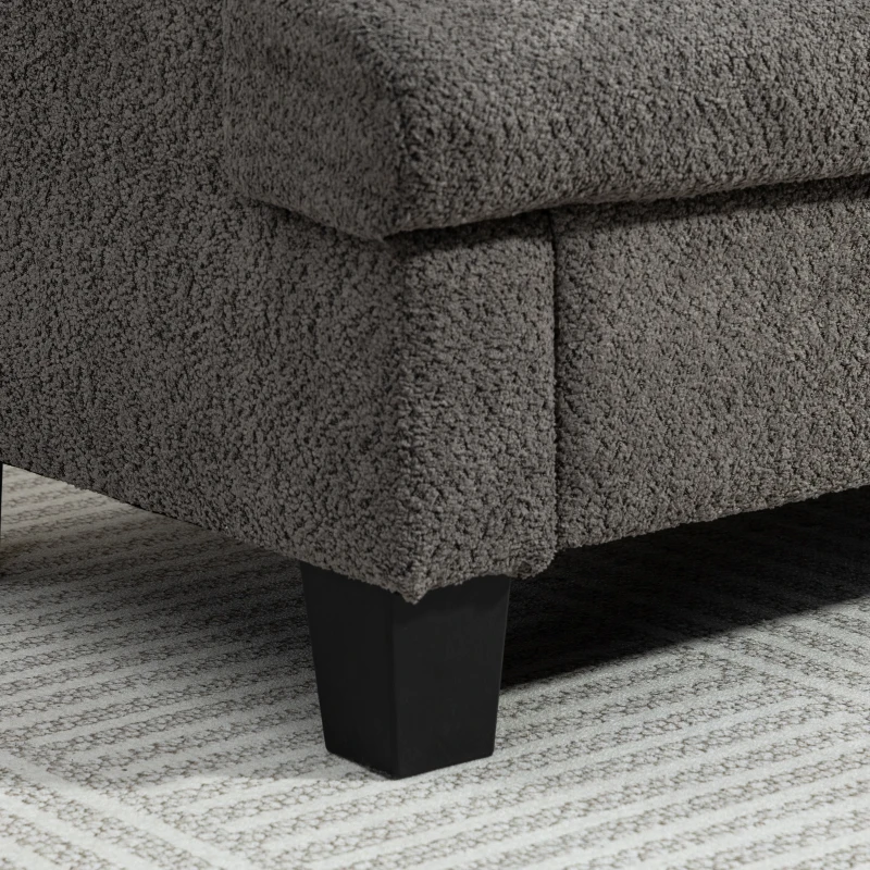 HOMCOM 54.3" Loveseat Sofa, 2 Seater Sofa with Removable Cushions, Small Couch with Solid Wood Frame for Living Room, Dark Grey