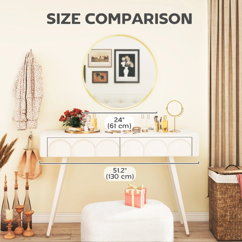 HOMCOM 24" Decorative Wall Mirror for Bedroom Living Room, Modern Round Bathroom Mirror for Home Decor, Gold-Tone