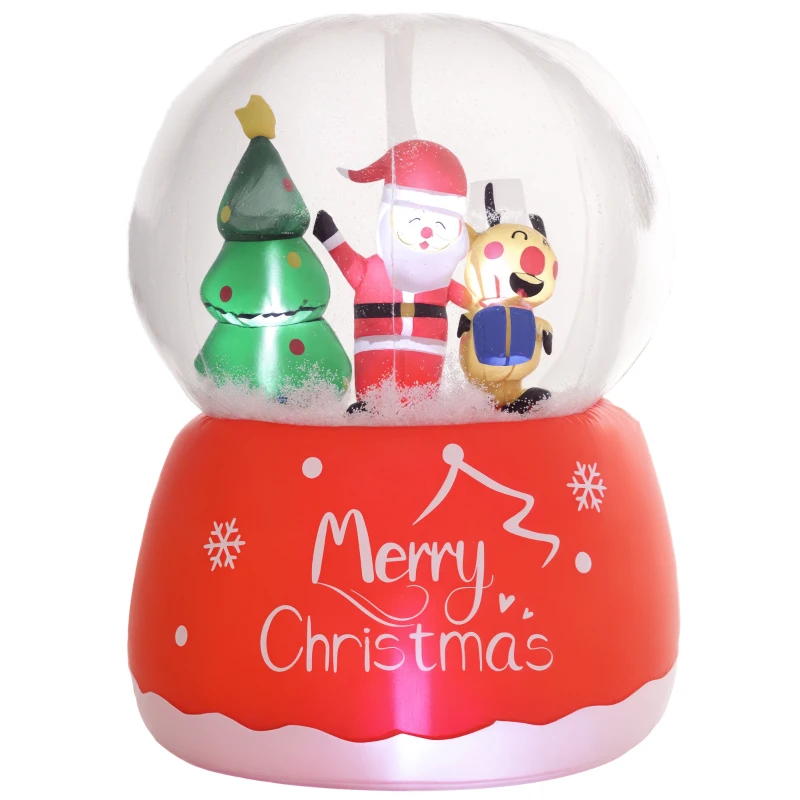 Outsunny 5.5FT Inflatable Christmas Crystal Ball, Xmas Blow Up Decoration with LED Lights for Indoor, Outdoor, Yard, Party