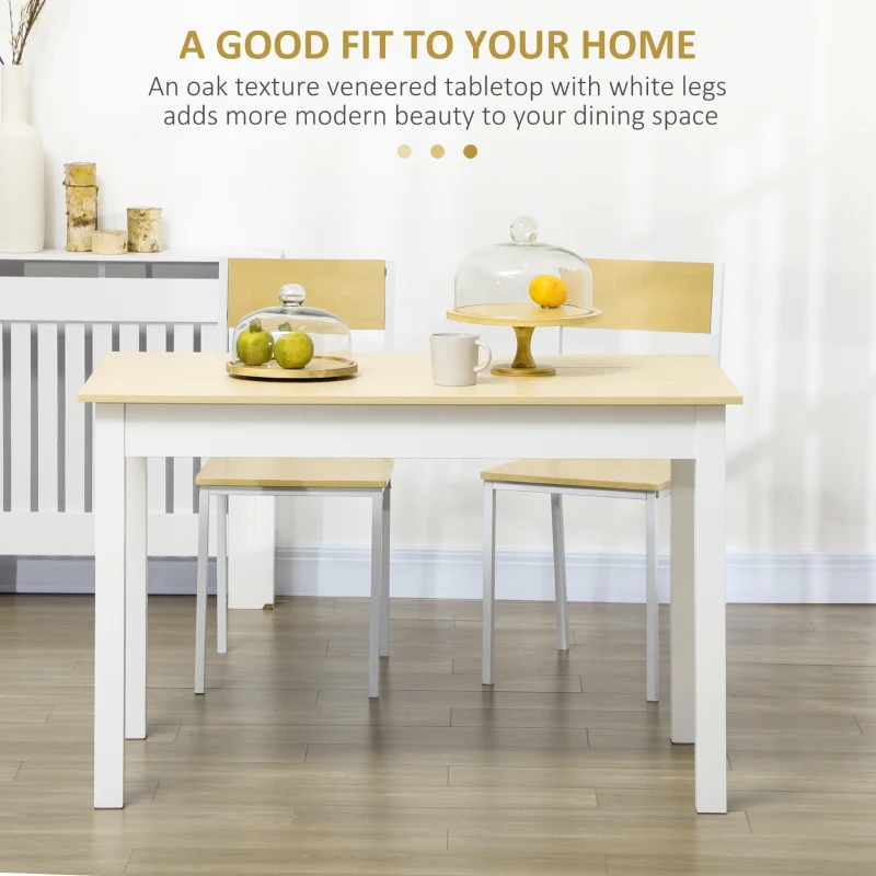 HOMCOM Kitchen Table, Dining Table for 4 to 6 People, 46.9" W x 27.6" D x 29.5" H, Oak