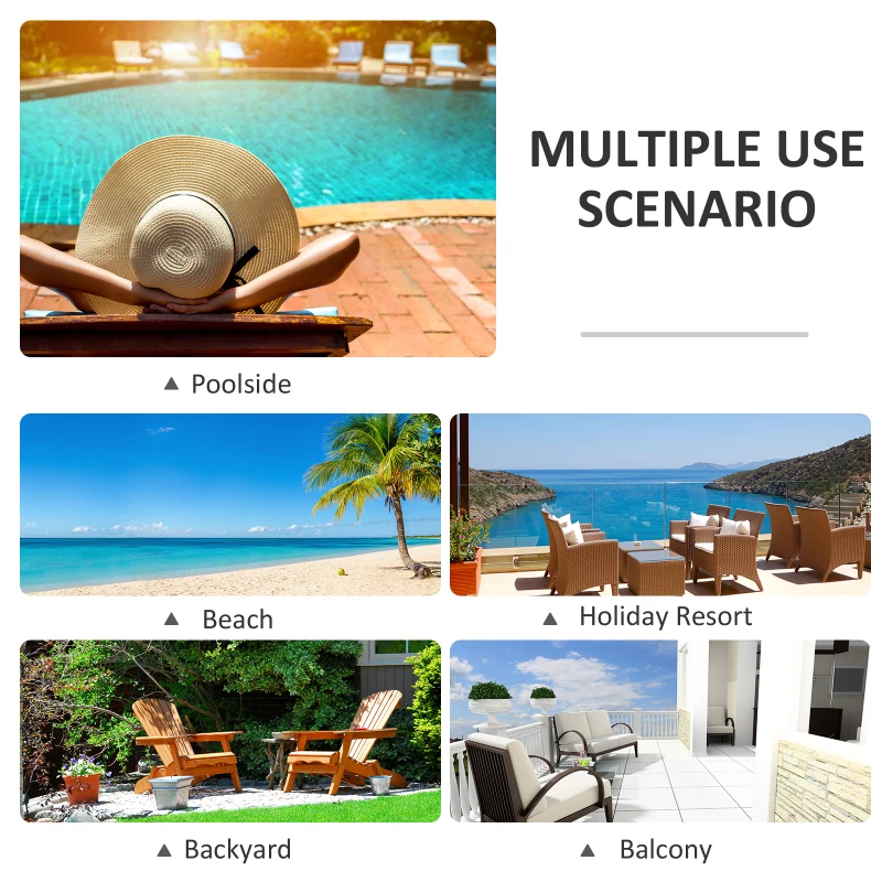 Outsunny 2-Piece Outdoor Patio Chaise Lounge Chair with 5-Level Adjustable Backrest, Zippered Cushions, & Modern Design