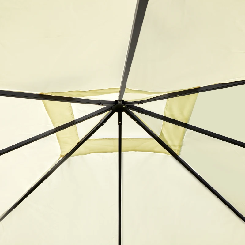 Outsunny 10' x 10' Patio Gazebo, Outdoor Gazebo Modern Canopy Shelter with Vents Roof and Steel Decorative Columns, for Garden, Lawn, Backyard and Deck