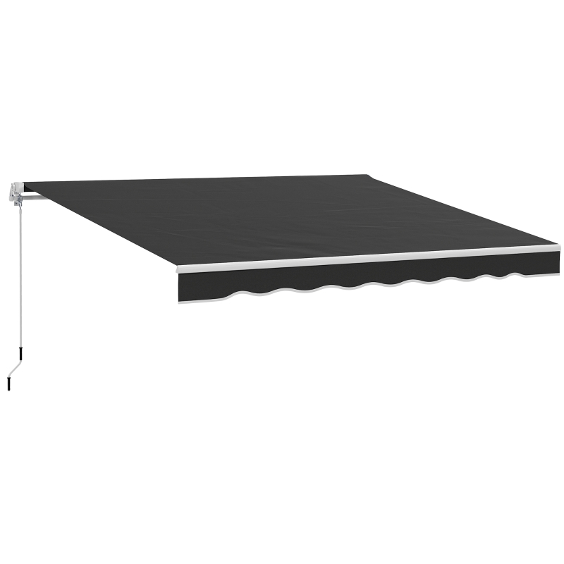 Outsunny 8' x 7' Retractable Awning, Patio Awnings, Sunshade Shelter with 280 g/m² UV & Water-Resistant Fabric, Black