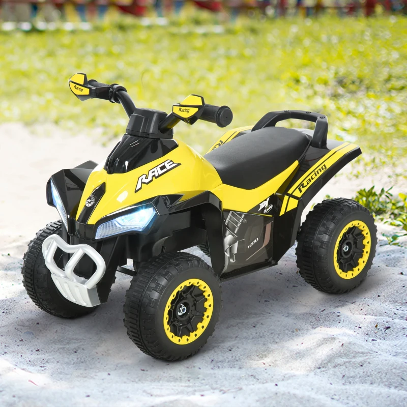 Aosom NO Power Kids Ride On Push Car, w/ Music, Lights for 1.5-3, Yellow