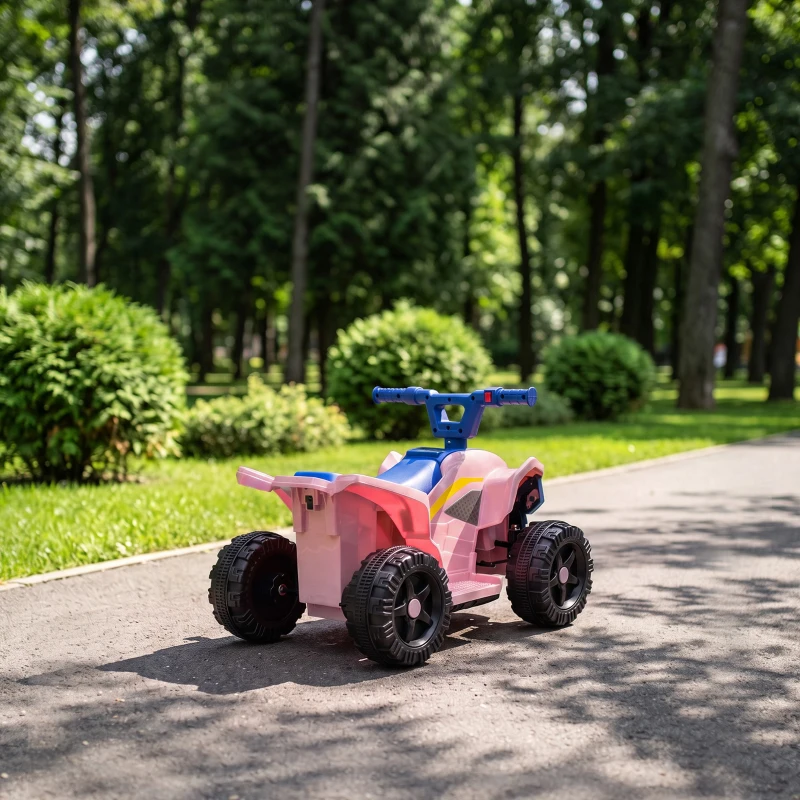 Qaba Kids ATV, 6V Battery Powered Kids Quad with 4 Wheeler, Handlebar Button Control, Max 1.2MPH, Max 55lbs Load, Blue