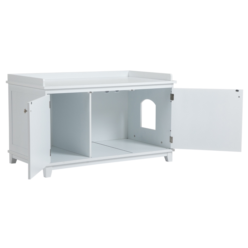 PawHut Cat Litter Box Furniture with Large Hidden Storage