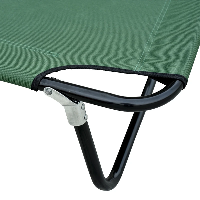 Outsunny Folding Camping Cot for Adults Portable Outdoor Sleeping Bed for Office Beach Home, Green