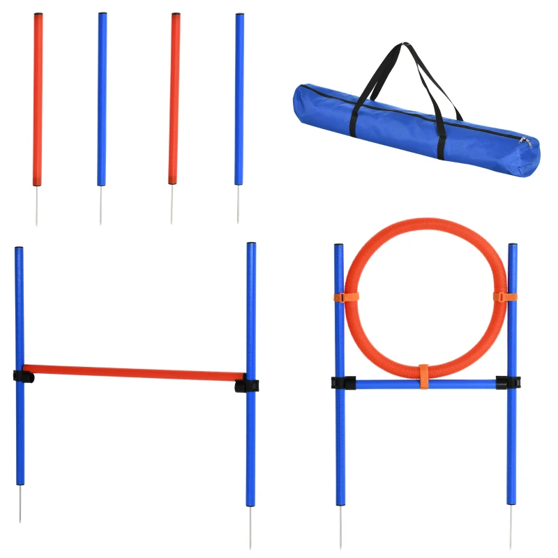 PawHut Dog Agility Training Equipment with Easy 3-Piece Set, Dog Obstacle Course for Backyards of Small Size