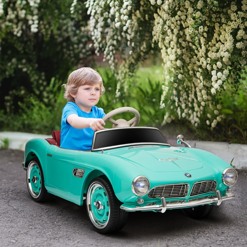 Aosom Licensed BMW 12V Kid Electric Ride On Car with Easy Transport, Green