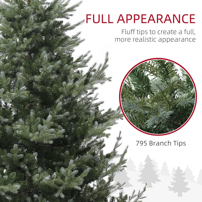 HOMCOM 6' Artificial Wide Christmas Tree Holiday Décor, with Easy-to-Shape Branches, Auto Open, Steel Base, Green