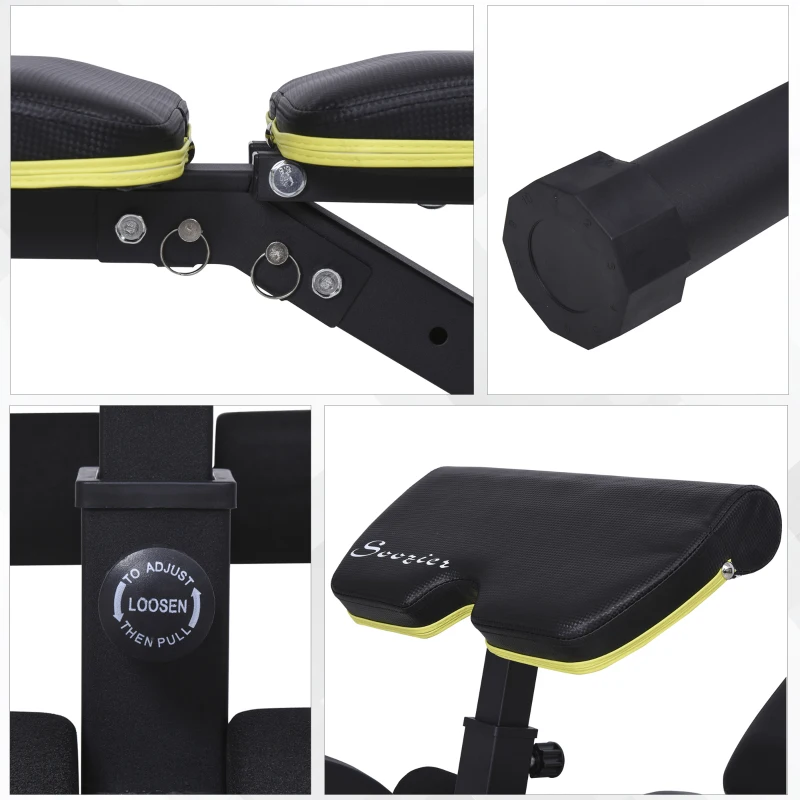 Soozier Adjustable Workout Bench with Leg Extension and Curl, Ergonomic Foam, Dumbbell Bench for Home, Comfortable Padding