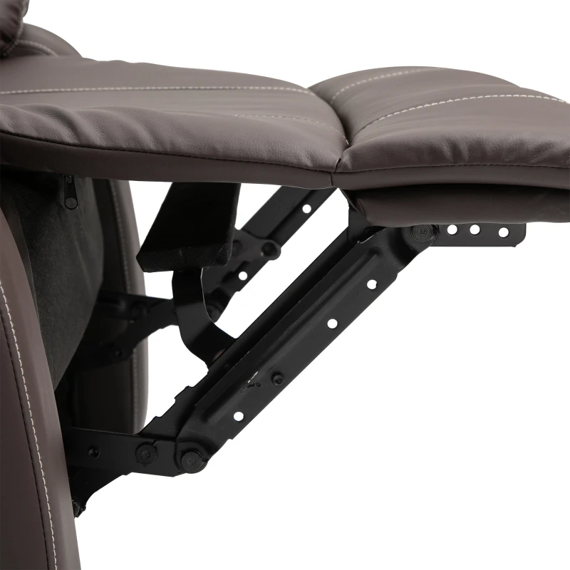 HOMCOM Vibrating Massage PU Leather Recliner Chair with Footrest, Remote Control, and 8 Massaging Points, Brown