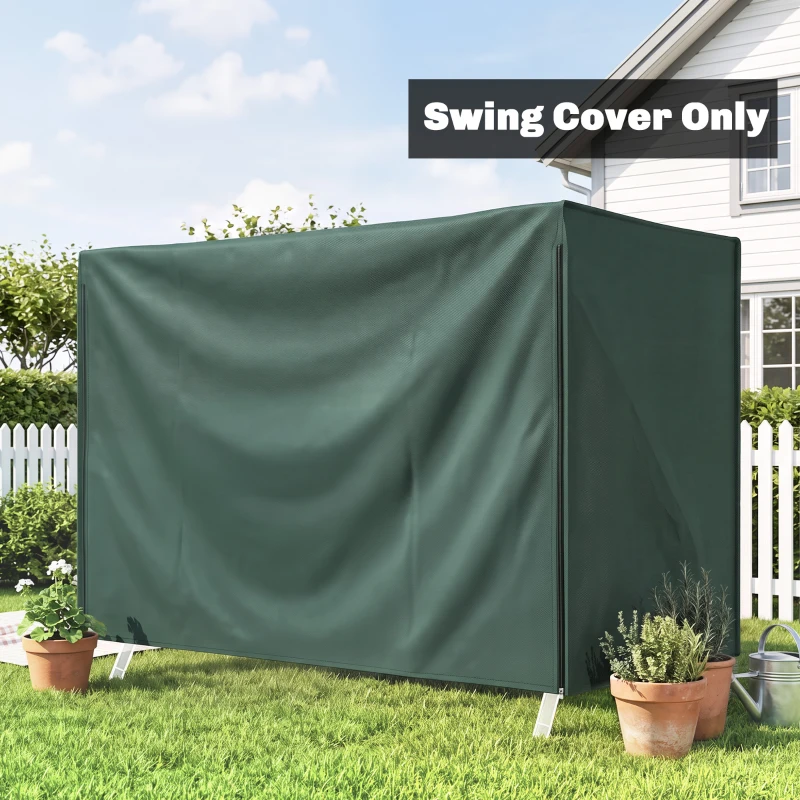 Outsunny Outdoor Patio Hammock Porch Swing Cover with UV, Water, & Dust Fighting Material, 81" x 49" x 65", Dark Green