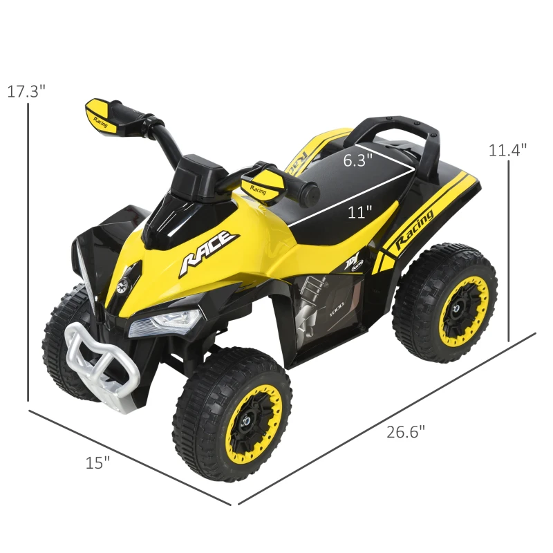 Aosom NO Power Kids Ride On Push Car, w/ Music, Lights for 1.5-3, Yellow