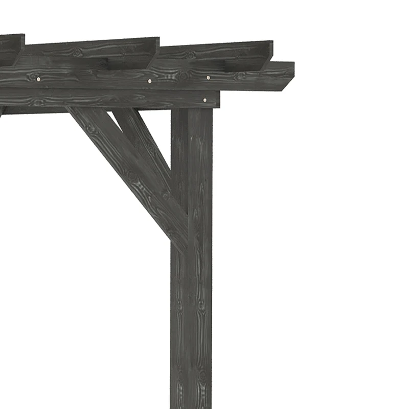 Outsunny 10' x 10' Patio Pergola, Weather-Resistant Cedar Wood, Backyard Cover for Porch Party, Grape Garden, Vineyard, Ivy Vine, or Climbing Plants, Black
